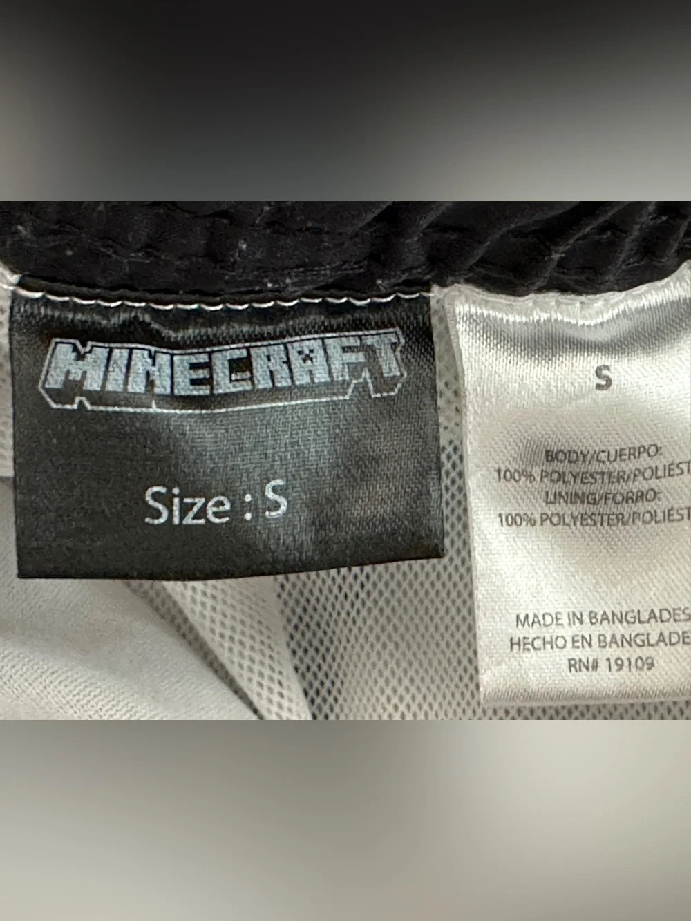 Minecraft Black & Green Checker Swim Shorts for boys in size Small